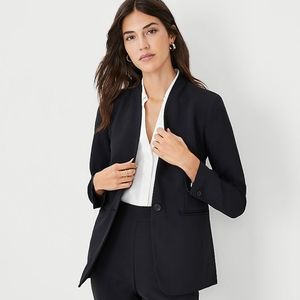 Ann Taylor suit jacket black single button 10P like new!